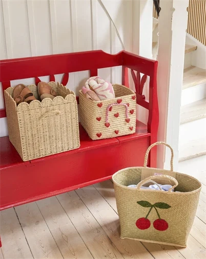 Rice - Stor Raffia Taske - Natur - Big Cherry Design